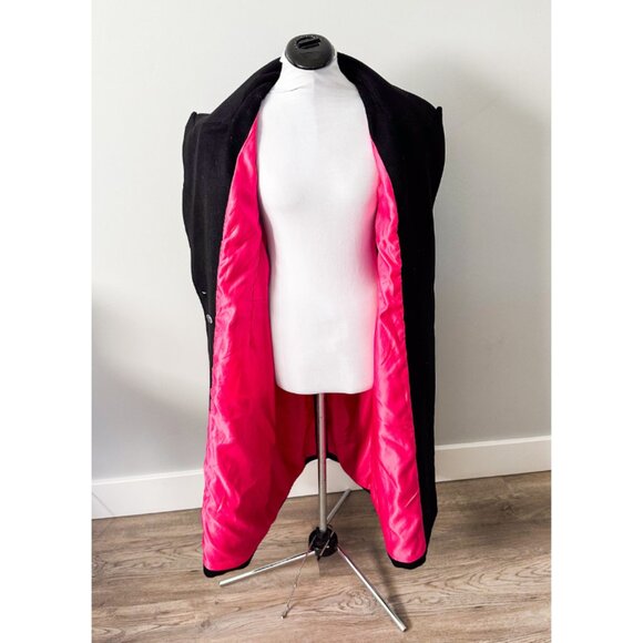 Avec Les Filles Wool Blend Double Breasted Maxi Peacoat in Black - Picture 13 of 14